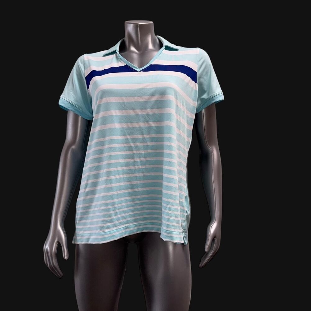 Nike Women's Blue and White Polo-shirts